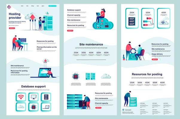 Hosting provider flat landing page