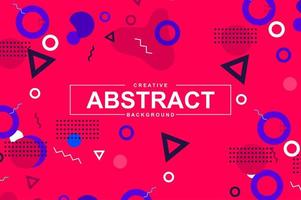 Abstract design with geometric shapes in memphis style vector