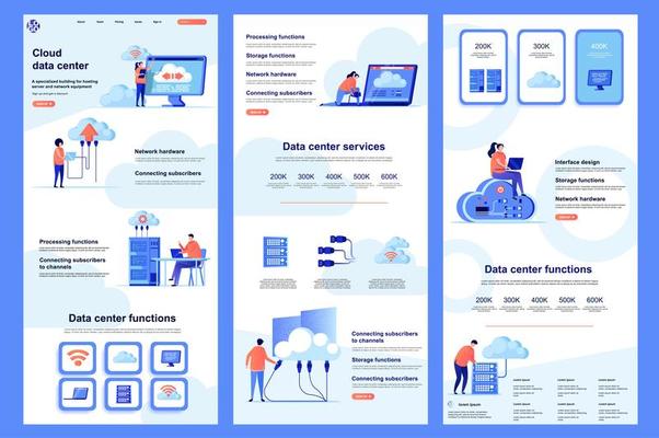 Cloud data center flat landing page