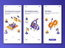 Development company isometric GUI design kit vector