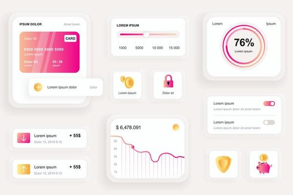 GUI elements for banking mobile app