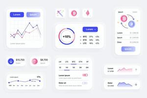 GUI elements for cryptocurrency mobile app vector