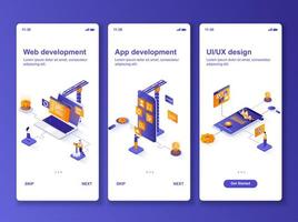 Web development isometric GUI design kit vector