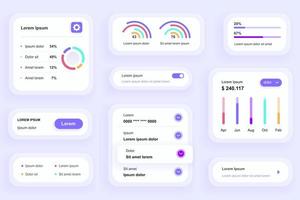 GUI elements for business analytics mobile app vector