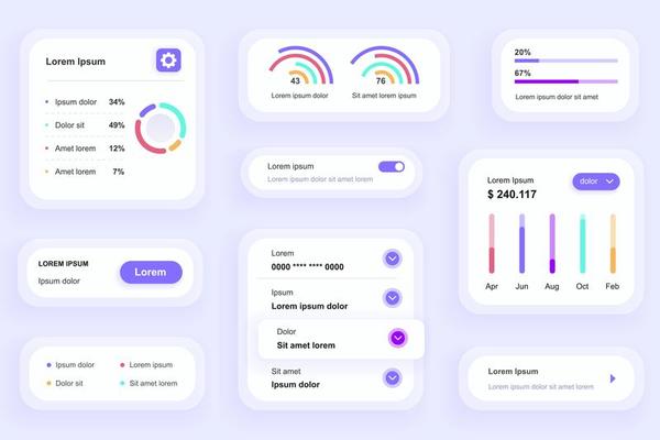 GUI elements for business analytics mobile app