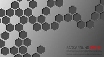 Abstract gray hexagons sunk into background design vector