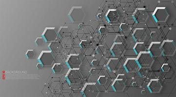 Stacked and transparent collection of abstract gray hexagons vector