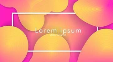 Trendy gradient fluid shapes composition in pink and yellow
