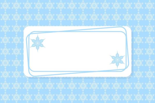 Blue and white snowflake frame and pattern