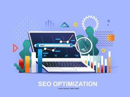 concepto plano de optimización seo con gradientes vector