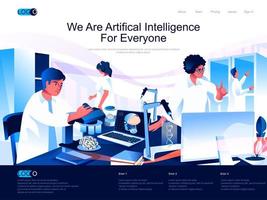 We are Artificial Intelligence for everyone landing page vector