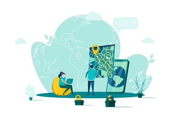 GPS navigation concept in flat style