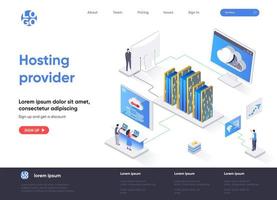 Hosting provider isometric landing page vector