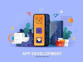 App development flat concept with gradients vector