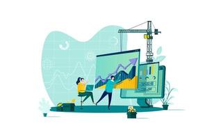 concepto de análisis de datos en estilo plano vector