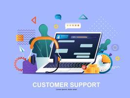 Customer support flat concept with gradients vector
