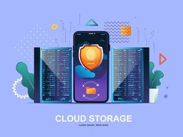 Cloud storage flat concept with gradients vector