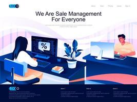 We are Sale Management for everyone landing page vector