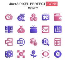 Money glyph icon set vector