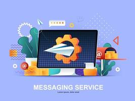 concepto plano de servicio de mensajería con gradientes
