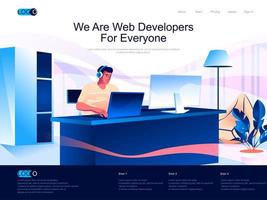 We are Web Developers for everyone landing page vector