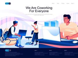 We are Coworking for everyone landing page vector