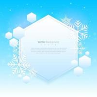 Geometric Frame with Snowflakes and Copy Space vector