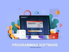 Programming software flat concept with gradients vector