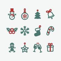 Set of Christmas Icon Line Art vector