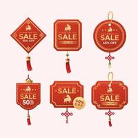 Label Design Chinese New Year Shopping vector