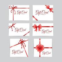 Gift Card with Red Ribbon vector