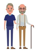 Elderly people avatar cartoon characters vector