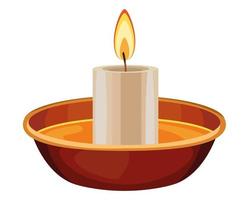 Lit candle cartoon isolated icon vector