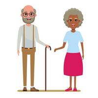 Elderly people avatar cartoon characters vector