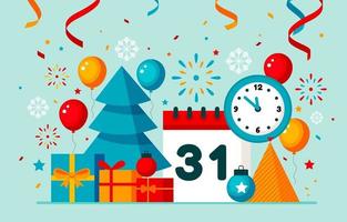 Flat New Year Background vector