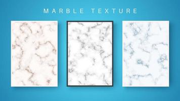 Colored marble abstract texture set vector