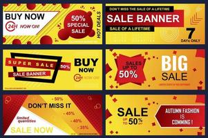 Set of sale banners for online shopping vector