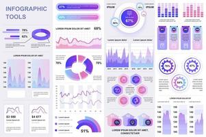 paquete de elementos de infografía ui, ux, kit vector