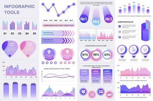 Bundle of UI, UX, KIT infographic elements vector