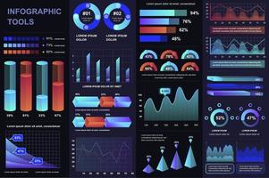 paquete de elementos de infografía ui, ux, kit vector