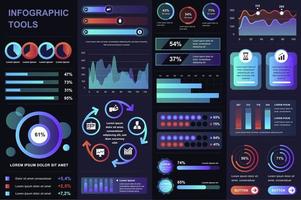 paquete de elementos de infografía ui, ux, kit vector