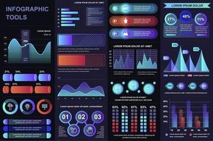 Bundle of UI, UX, KIT infographic elements vector