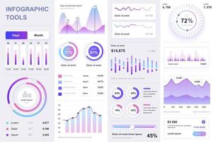 Bundle of UI, UX, KIT infographic elements vector