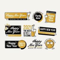2021 New Year Labels vector