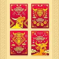 Iconic Golden Ox Lunar New Year vector