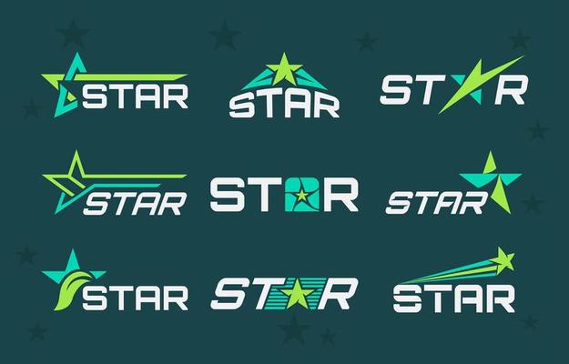 Flat Star Green Logo Pack