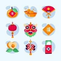 conjunto de iconos de año nuevo chino