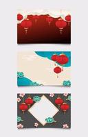 Set of Chinese New Year Background vector