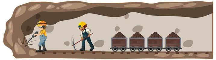 Underground landscape of coal mine vector