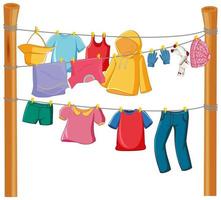 Isolated clothes on the rack display vector